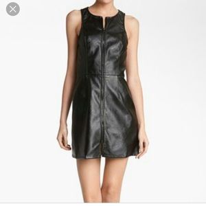 ASTR faux leather black dress